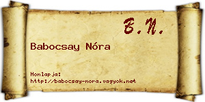 Babocsay Nóra névjegykártya