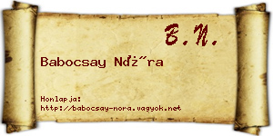 Babocsay Nóra névjegykártya
