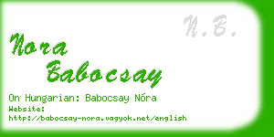 nora babocsay business card